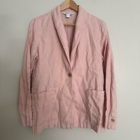 Coldwater Creek Women’s 100% Linen Blazer Jacket Size Small S Pink - Picture 1 of 7
